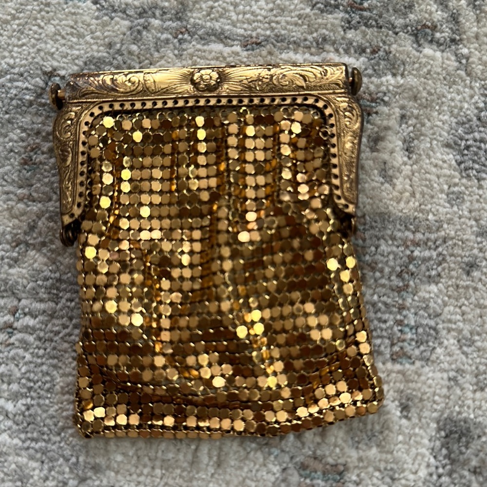 Rare vintage gold Metal Mesh Bag Coin Purse
